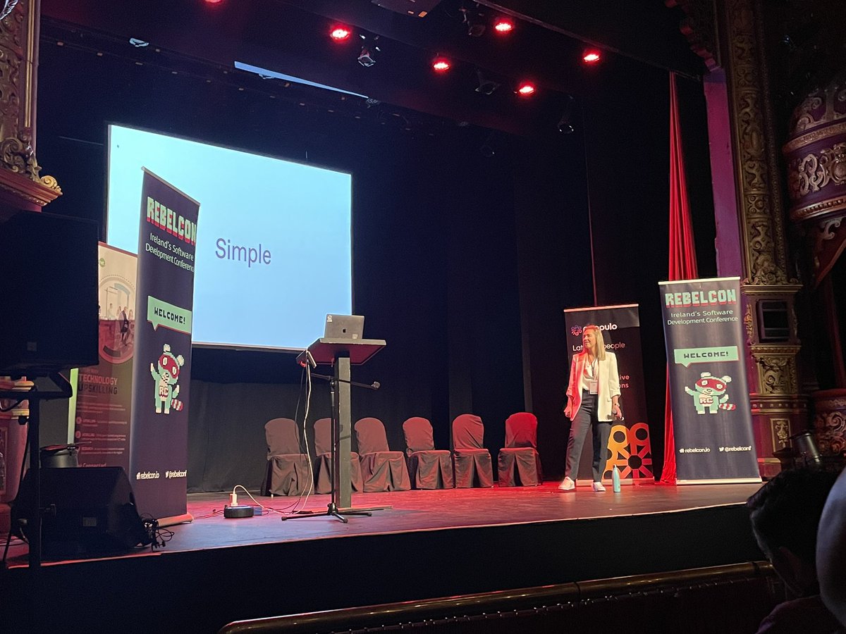 The amazing <a href="/andreazgraham/">Andrea Graham</a> from <a href="/workvivo/">Workvivo - by Zoom</a> taking the stage at #rebelcon2023