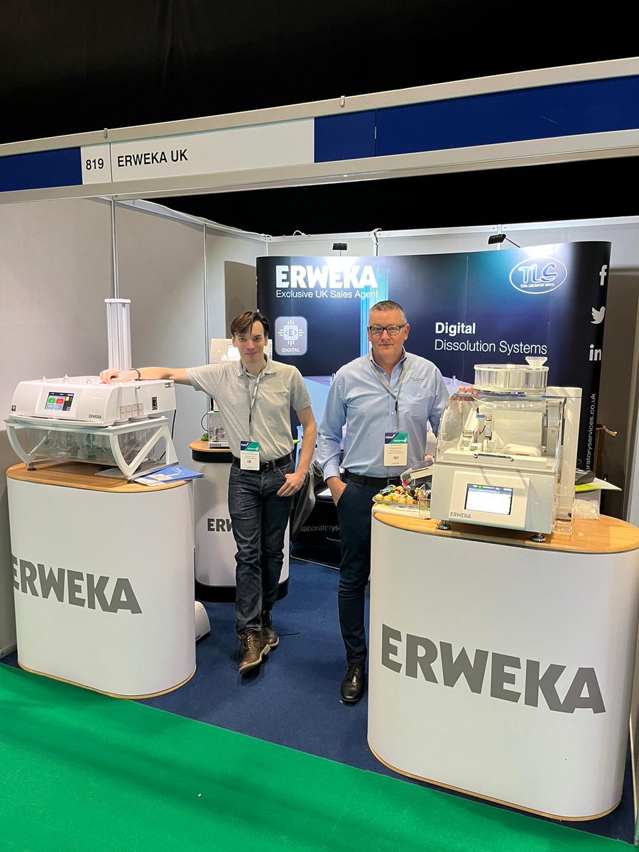 TotalLabService's tweet image. We’re @makingpharma today and tomorrow. Come and see the ERWEKA tablet testing equipment in action and chat with our friendly team #pharmaceutical #pharma