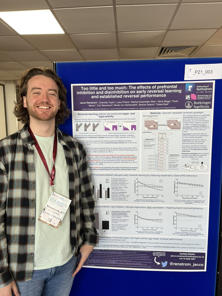 Interested in #cognitiveflexibility and/or the #prefrontal cortex? Find me and the rest of the Bast Lab today between 13.50 - 15.30 in poster zone 1 (Number 3) #BNA2023 <a href="/notts_psych/">School of Psychology, University of Nottingham</a> <a href="/BritishNeuro/">British Neuroscience Association</a>