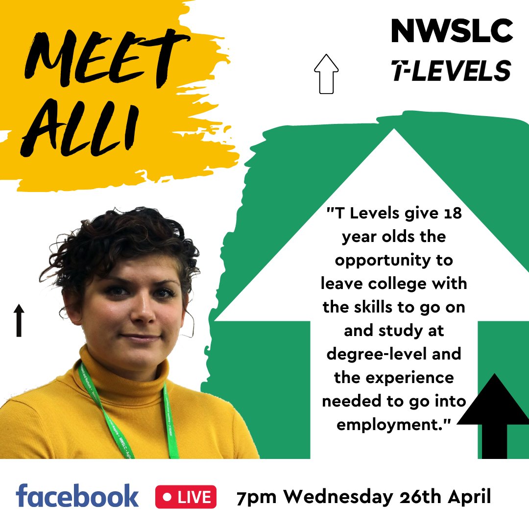 nwslc_official's tweet photo. Don’t forget to tell us if you plan to join us and watch our Discover T Levels Facebook Live on Wednesday 26th April from 7pm. 

Find out more here: https://t.co/TOjFZ0OVrU

#FacebookLive #TLevels #NWSLC https://t.co/Ecaz4exSzF