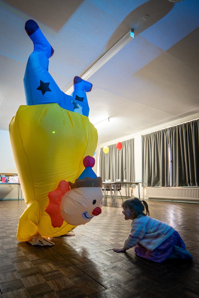 Chuckles the Clown making a new friend this weekend. 🤡😊 #kidsparties #friends #clown #kidsentertainment #Staffordshire
