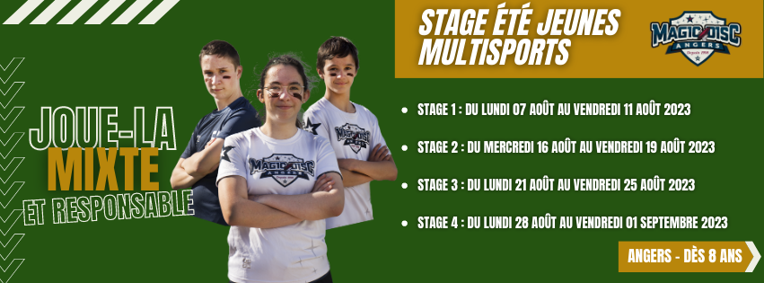 MagicDiscAngers's tweet image. Les inscriptions pour les Stages été multisports "Joue-La Mixte et Responsable" commencent !

Vous avez entre 8 et 16 ans et vous souhaitez découvrir plusieurs sports ?

Alors n'hésitez plus et inscrivez-vous à un stage !

magicdiscangers.com/stage-multi-sp…

#Angers #sportangers #ultimate