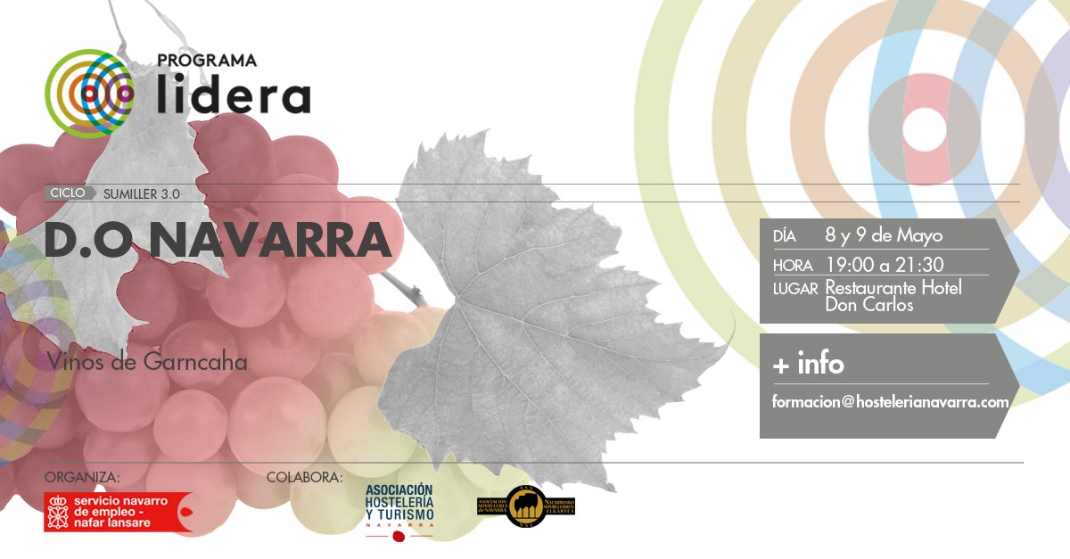 Volvemos con una nueva cata de Vinos de Garnacha, los próximos 08 y 09 de mayo.🍷
De la mano de D.O Navarra. 
Esta acción está organizada por el programa Lidera de <a href="/empleo_na/">Empleo - Lansare</a> en colaboracion con <a href="/hostnavarra/">AEHN Hostelería Navarra</a> 

Inscribete: ✉️
info@sumilleresdenavarra.com 
forms.gle/r3fbYZAA8jyUF6…
