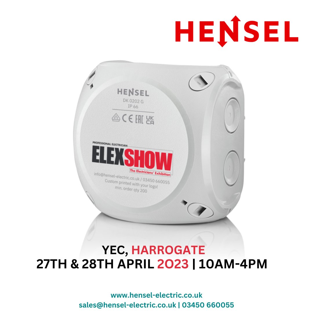 HenselUK's tweet image. Get your hands on a Hensel box this week at Elex Show Harrogate ⚡️

#Hensel #ElexShow #electricalcontractors #powerdistribution