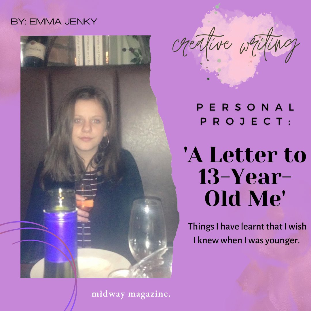 midway_magazine's tweet photo. In her first published poem, @emjenky beautifully writes about her experience at thirteen – what she learned and wishes she would’ve known.

Read her poem here – it’ll tug at your heartstrings: https://t.co/sZRunIh3GA 🫶 https://t.co/fp4joj59UJ