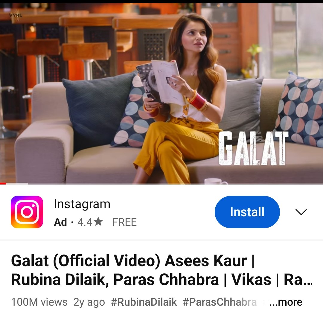 And finally it's a 100m views on #galat 

Huge congratulations to @RubiDilaik @AseesKaur & @paras_chhabra 

And also well done Rubiholics 🫶

#rubinadilaik #paraschhabra
