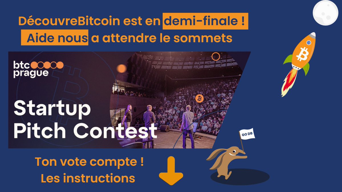 DecouvreBitcoin's tweet photo. On est en demi-finale &amp; on a besoin de votre aide 🔥 @BtcPrague https://t.co/UhoHozWbh0