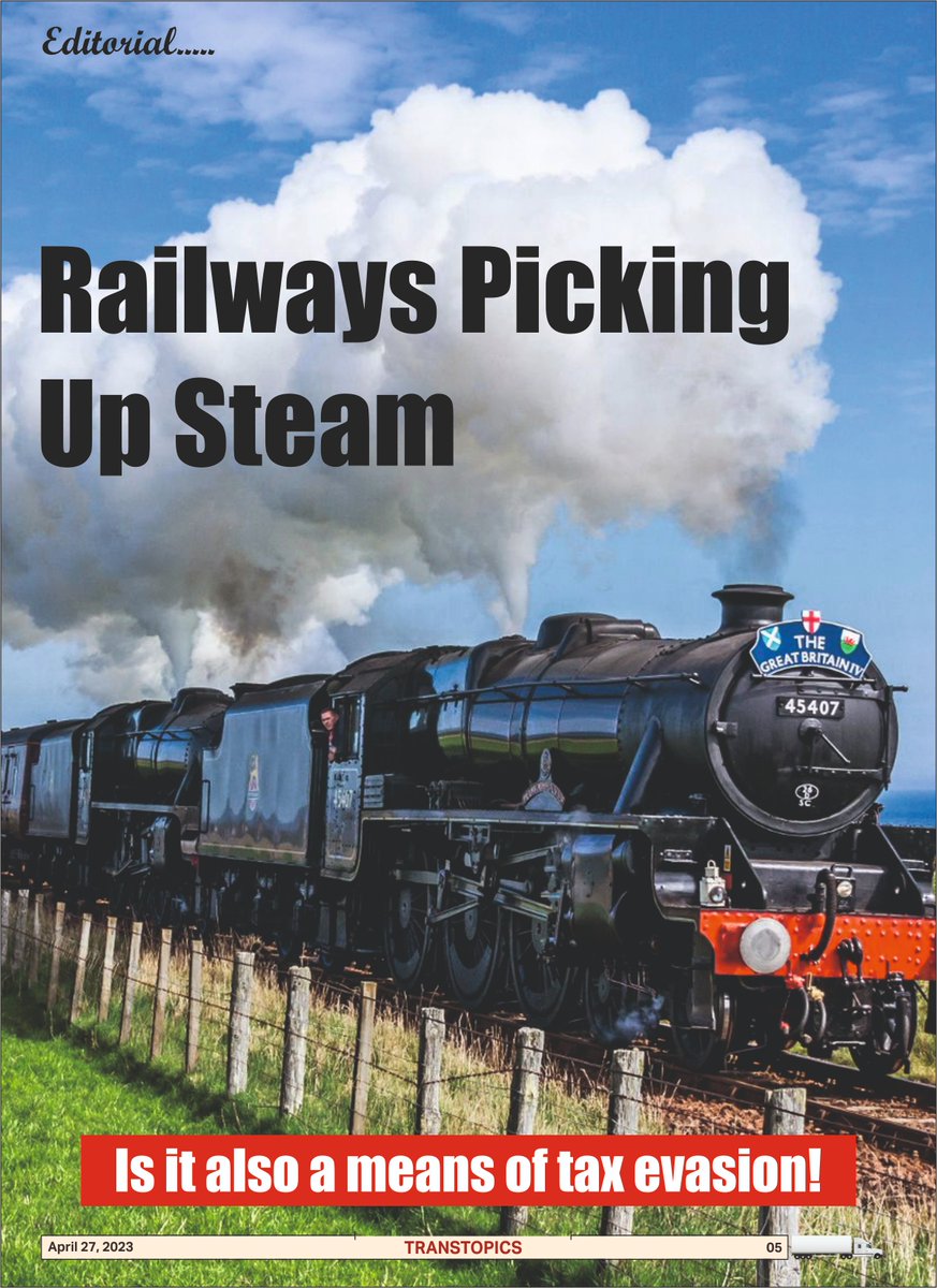 The growth of railways in movement of freight, in our Editorial in the issue releasing April 27. To get your copy, drop a message on 9958474000 / girishtranstopics@gmail.com
<a href="/Sdgoyal4/">Sdgoyal</a> <a href="/aitwa/">All India Transporters Welfare Association 🇮🇳</a>