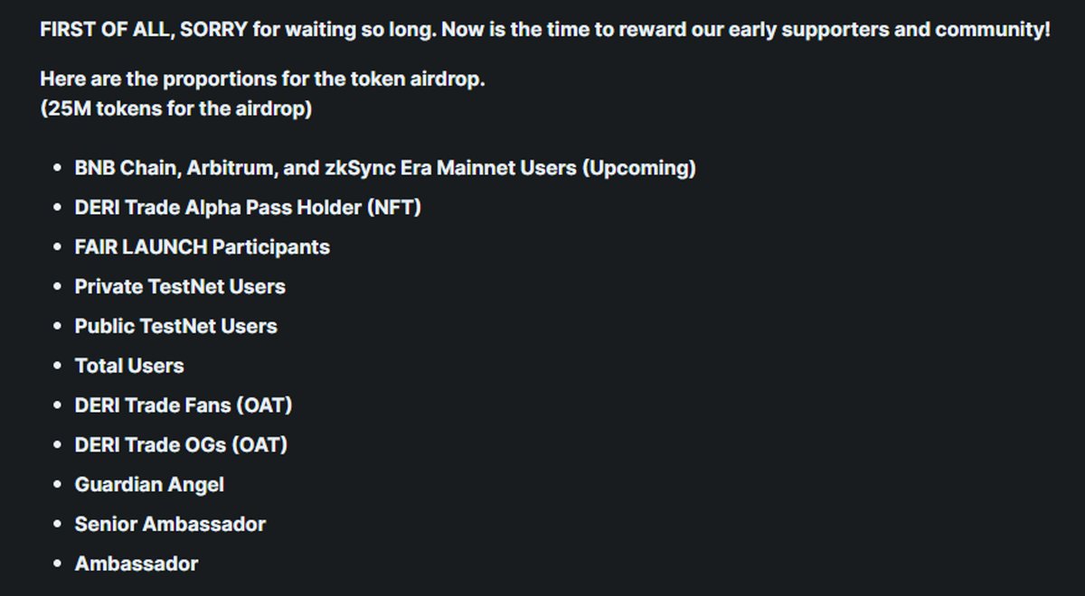 Deri Trade Airdrop confirm #5PCairdrop #DeriTrade
Chúc mừng ae theo kèo này, dự án đã confirm airdrop và sẽ cho claim sau khi fair launch kết thúc. 
Hiện OAT Deri Trade Fans vẫn đang cho claim, ae nào chưa claim tranh thủ nhé 
👉 galxe.com/deritrade/camp…