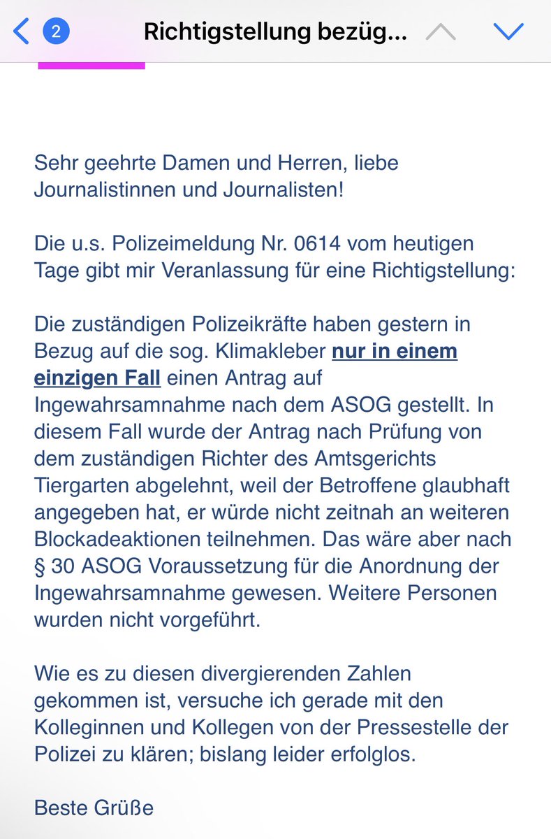 Berliner Strafgerichte stellen Meldung der <a href="/polizeiberlin/">Polizei Berlin</a> richtig. Lese ich auch nicht jeden Tag… 
<a href="/bzberlin/">BZ Berlin B.Z.</a>