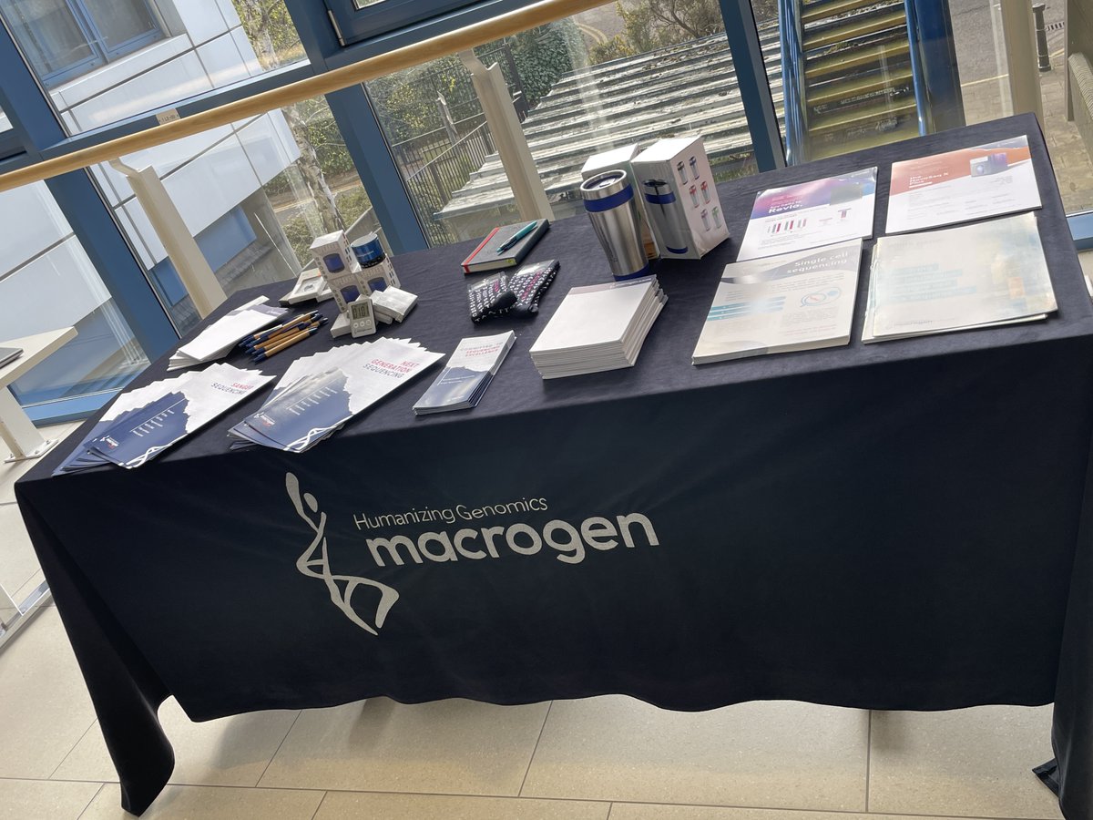 MacrogenEurope's tweet photo. Today we are at the University of Dundee in the WTB Atrium. Come by to see what services we offer and grab some freebies https://t.co/w1FqOrQEms