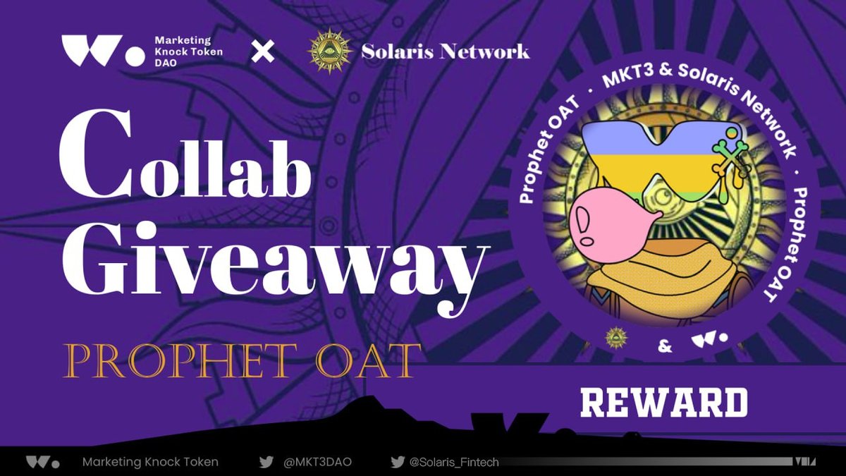 📢Launch #Collab #Giveaway for Prophet #OAT
🍎Limited Offer from <a href="/MKT3DAO/">MKT3</a>
🎁Access to #WL early bird event for #Mint #MKT3
✅Get it now
galxe.com/Nawarat/campai…

Don't snooze🤧 on this, get on it right away🚀

#DeFI #Web3 #Cryptocom