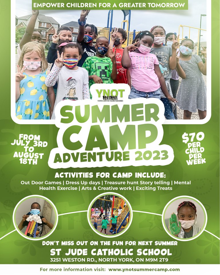 We are already gearing for the summer camp Adventure 2023 happening from July 3rd to August 18th.🥰
Don't miss out on the fun for the next summer😜
#ynot #ynotservices #summercamp #summercamps #summercamping