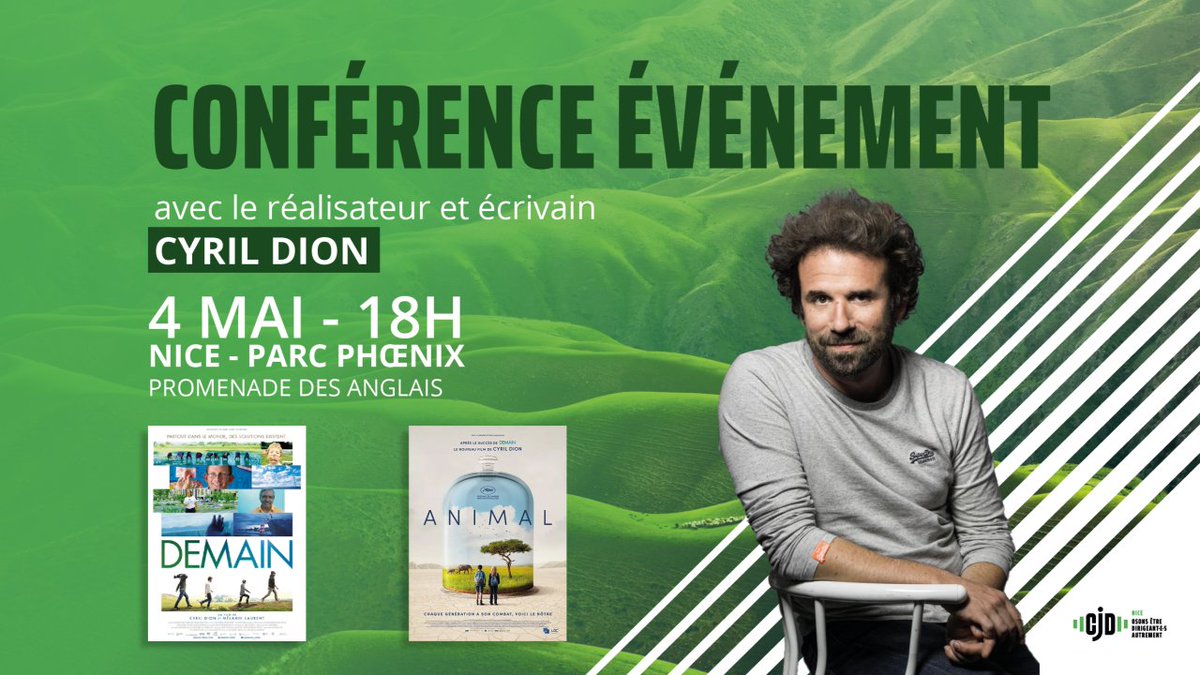 Éa est ravi d’être partenaire de cet événement organisé par le @cjd_france avec comme invité le réalisateur et écrivain <a href="/cdion/">Cyril Dion</a> 

📅 4 mai I 9h
📍Parc Phoenix, Nice

Nous serons présents ! Et vous ?

&gt;&gt; Inscriptions : lnkd.in/dGJjdpcB
