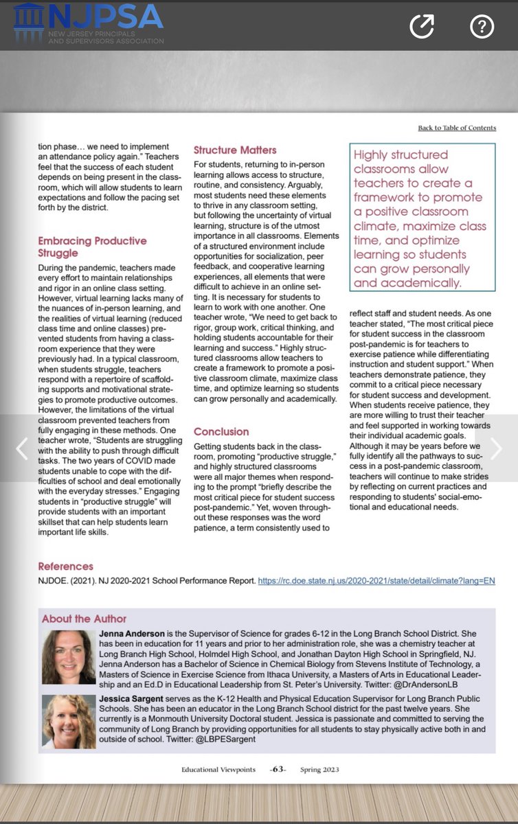 Jessica Sargent (@lbpesargent) on Twitter photo Excited to be a published author in <a href="/NJPSA/">NJPSA</a> Educational Viewpoints alongside @DrAndersonLB!
<a href="/DrGeorge_MU/">William O. George III</a> <a href="/MUschoolofEduca/">MU School of Ed</a>
online.flipbuilder.com/iqbp/beyj/ Excited to be a published author in <a href="/NJPSA/">NJPSA</a> Educational Viewpoints alongside @DrAndersonLB!
<a href="/DrGeorge_MU/">William O. George III</a> <a href="/MUschoolofEduca/">MU School of Ed</a>
online.flipbuilder.com/iqbp/beyj/