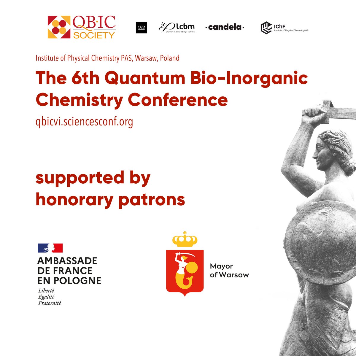 Adam Kubas (@adkubas) on Twitter photo Happy to announce that QBIC VI is supported by Frédéric Billet, Ambassador of France in Warsaw <a href="/Amb_Francji/">La France en Pologne 🇫🇷🇪🇺</a>, and Rafał Trzaskowski <a href="/trzaskowski_/">Rafał Trzaskowski</a> , President of Warsaw!
Conf. website: qbicvi.sciencesconf.org
<a href="/RagnarBj/">Ragnar Bjornsson</a> <a href="/QBICSoc/">Quantum Bio-Inorganic Chemistry Society</a> <a href="/ICHF_PAN/">IChF PAN</a>
#qbicvi #compchem Happy to announce that QBIC VI is supported by Frédéric Billet, Ambassador of France in Warsaw <a href="/Amb_Francji/">La France en Pologne 🇫🇷🇪🇺</a>, and Rafał Trzaskowski <a href="/trzaskowski_/">Rafał Trzaskowski</a> , President of Warsaw!
Conf. website: qbicvi.sciencesconf.org
<a href="/RagnarBj/">Ragnar Bjornsson</a> <a href="/QBICSoc/">Quantum Bio-Inorganic Chemistry Society</a> <a href="/ICHF_PAN/">IChF PAN</a>
#qbicvi #compchem
