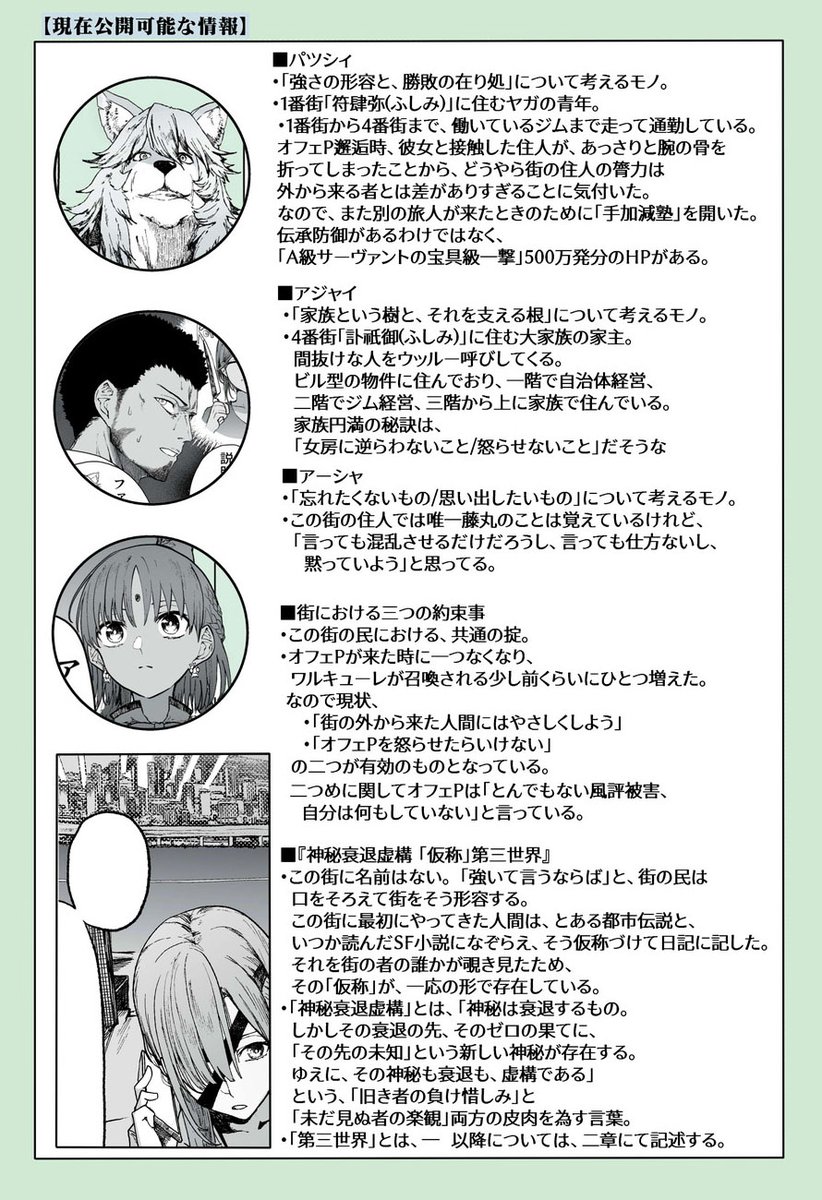 現在の情報+藤丸の情報(仮置き) 