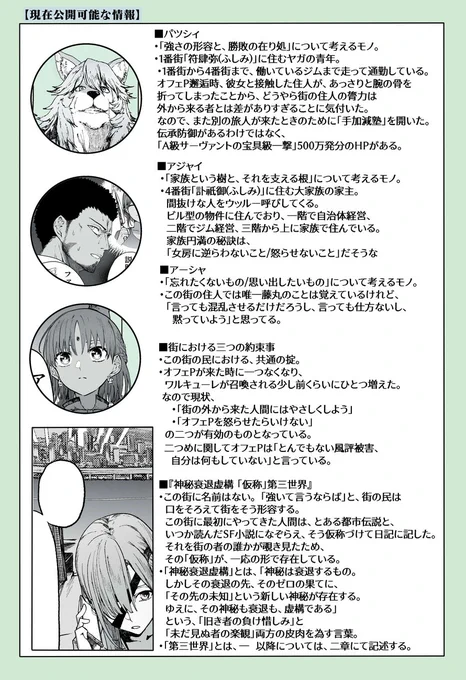 現在の情報+藤丸の情報(仮置き) 