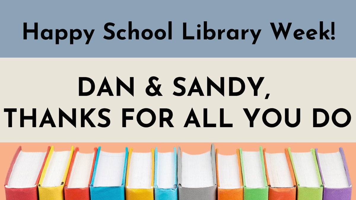Mehlville_HS's tweet photo. Happy School Librarians week! Mehlville is so lucky to have people like Dan and Sandy that support all of our staff and students! We cannot thank you enough for all that you do! #msdr #WeAreMehlville https://t.co/ghjwHtidSq