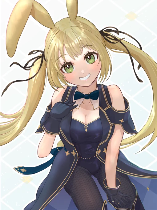 【RTしたVtuber/Vライバーさん描く】5人目:兎月ましろ様()飼い主()とペットの兎との二心同体Vtuberさんだそうです!#ましろ画展 