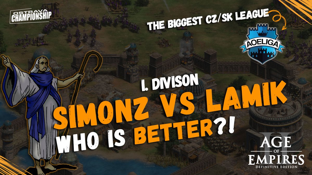Ovachamp's tweet photo. Záznam prvního zápasu Age of Empires II ligy.
Kdo zvítězil a je byl lepším v zápase?
Simonz, nebo Lamik? Celý záznam na https://t.co/XNYok5zY2r

#Aoeliga #AoeIILiga https://t.co/SfguFg6W9A