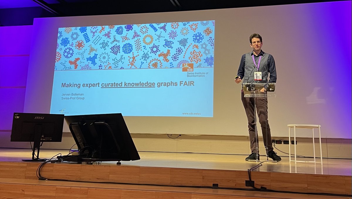 Biocuration Conference 2023 (@biocuration2023) on Twitter photo FAIR session: Talk
9. Jerven Bolleman talks about Making expert curated knowledge graphs FAIR by making use of W3C standards like RDF, OWL, and SPARQL to build and publish public endpoints for curated resources like <a href="/uniprot/">UniProt</a>, <a href="/rhea_db/">Rhea database</a>, and <a href="/SwissLipids/">SwissLipids</a>
#biocuration2023 #FAIR FAIR session: Talk
9. Jerven Bolleman talks about Making expert curated knowledge graphs FAIR by making use of W3C standards like RDF, OWL, and SPARQL to build and publish public endpoints for curated resources like <a href="/uniprot/">UniProt</a>, <a href="/rhea_db/">Rhea database</a>, and <a href="/SwissLipids/">SwissLipids</a>
#biocuration2023 #FAIR