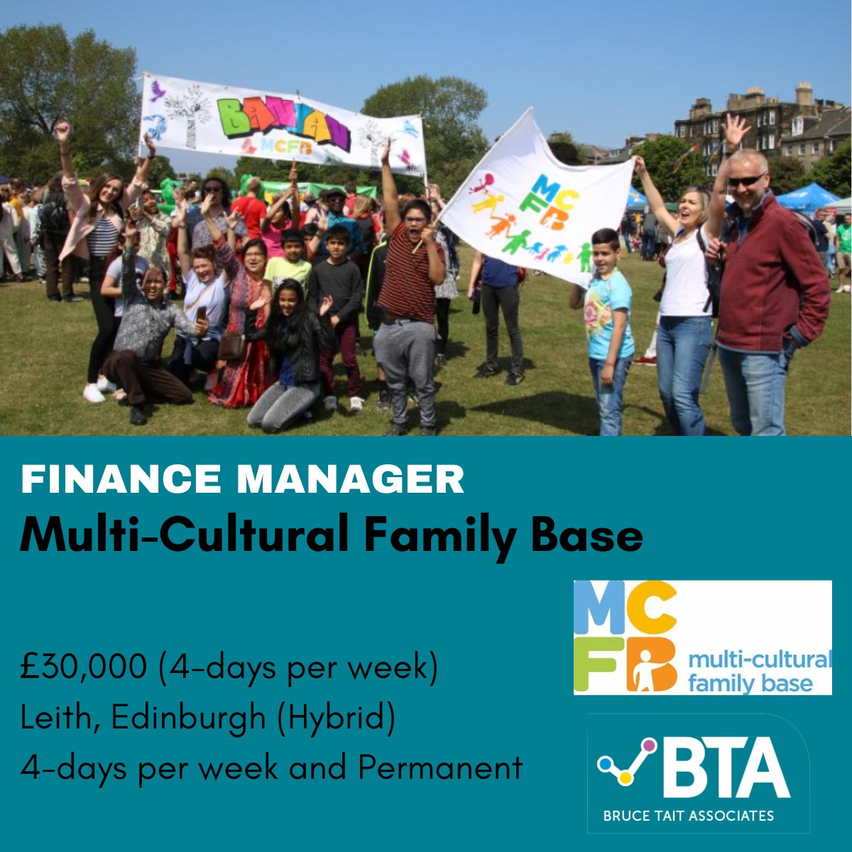 Multi-Cultural Family Base
Finance Manager
£30,000 (4-days per week)
Leith, Edinburgh (Hybrid)
4-days per week and Permanent

For more information about this exciting opportunity: brucetaitassociates.net/vacancy/27