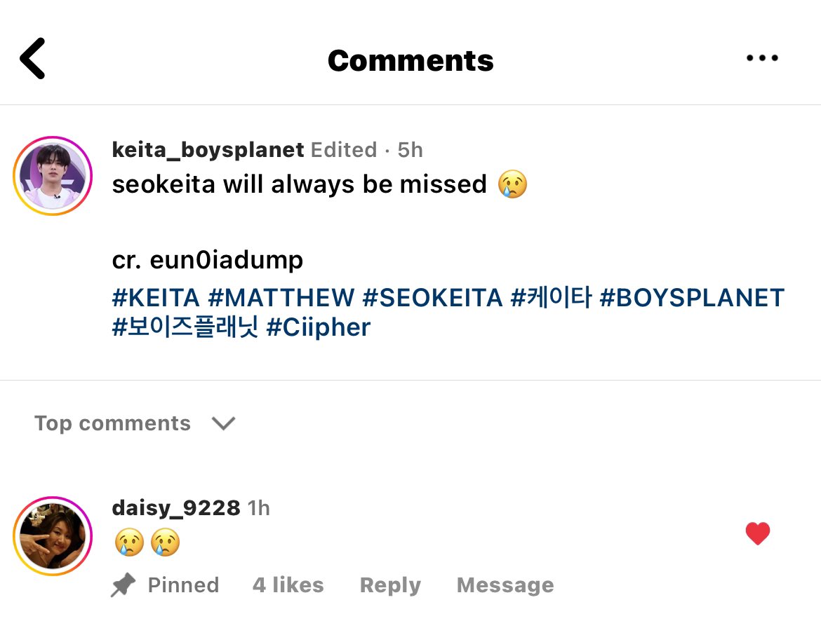 fkyehoon's tweet photo. Matthew's mom comment on my seokeita post 🥺🖤

#KEITA #케이타 #BOYSPLANET #보이즈플래닛 #Ciipher #MATTHEW https://t.co/c81QluzGlQ