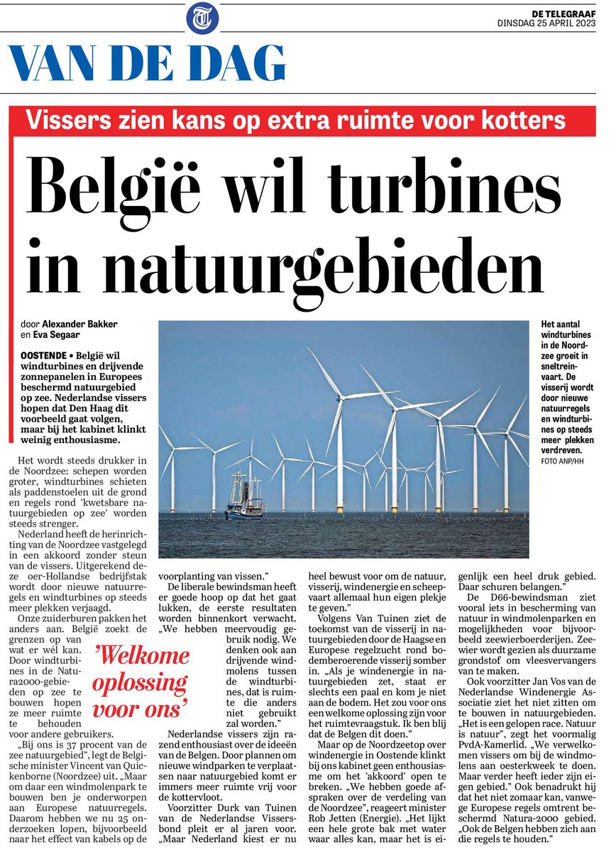 Onze zuiderburen lijken het complexe ruimtelijke vraagstuk op de #Noordzee slimmer in te vullen en houden daarbij het belang van de #kottervisserij scherp in beeld. Moet in NL toch ook kunnen?