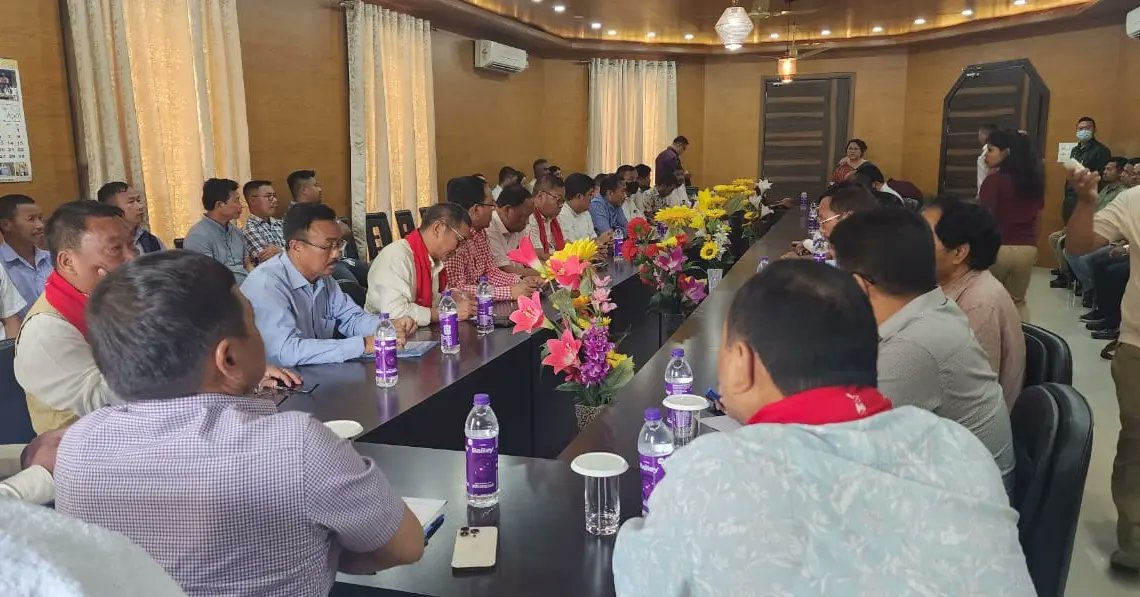 TuliramRonghang's tweet photo. In preparation for Golden Jubilee Celebration the #50thkarbiyouthfestival in 2024, we held a meeting at Taralangso.

With @horensingbey, Hon MP, MLAs Darsing Ronghang, EMs, MACs, CS Kro, President, Karbi Cultural Society, Bidya Sing Rongpi, GS, KCS, Secretaries, Officers, et al. https://t.co/QDov7mdztU