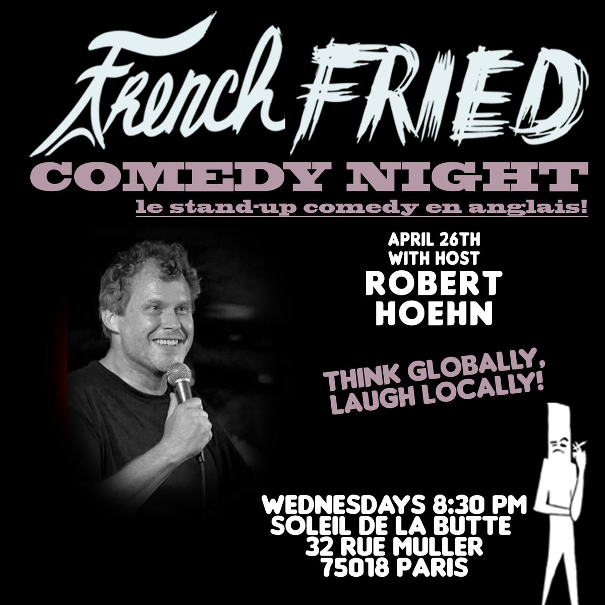 FrenchFriedTV's tweet photo. #English #StandUpComedy in #Paris at #FFCN #standupparis Wednesdays 8:30pm https://t.co/V87h2tZmrR #FFCN #expatsparis #BTC #standup #comedy #comedyclub https://t.co/0rVHPLBLph