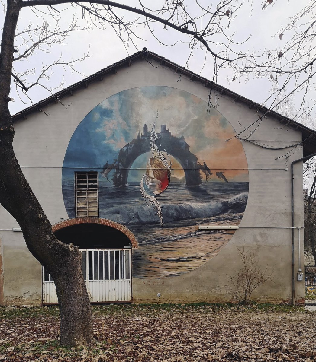Square23Gallery's tweet photo. New wall with Vesod 
Three million years ago there was the sea in the hills surrounding the city of Asti, not far away from where I was born. Even today, the inhabitants stil find shells during a walk or hoeing the garden, shells that still carry the echo of the waves with them https://t.co/hakMT9h68m