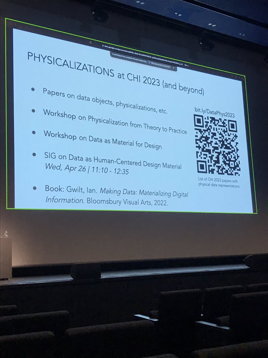 I’m loving all the #physicalization representation at #CHI2023 ! Really enjoyed the panel from @makingwithdata this morning, especially the discussion around finding value in the practice of physicalization itself