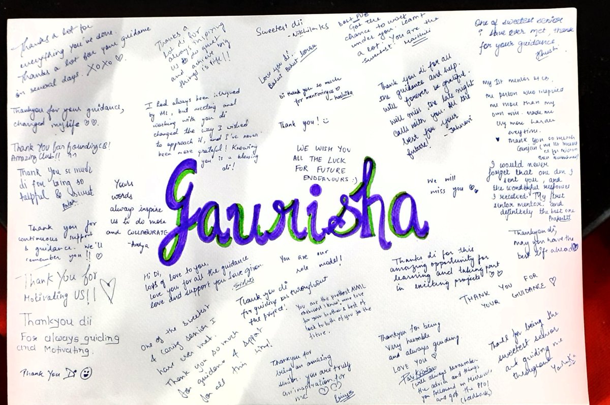 RGaurisha's tweet photo. Cutest gesture by my juniors 😭 
You guys made my 'almost last week'   memorable for life 💖 https://t.co/sA0l2RyOjv