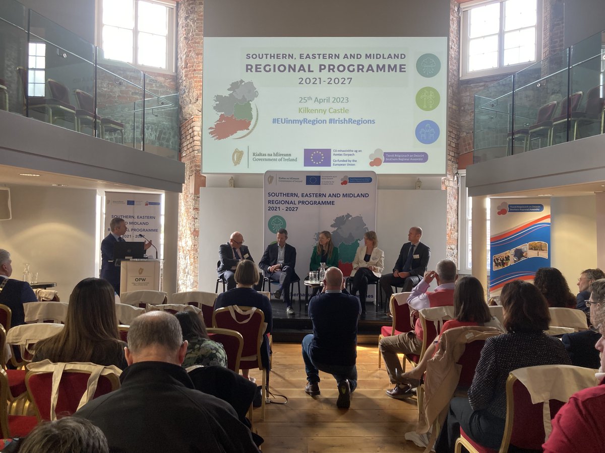 SouthernAssembl's tweet photo. Our panel discussion this morning includes colleagues from @EMRAssembly @scienceirel @Entirl @SETUIreland @KilkennyNotices #euinmyregion https://t.co/q1Tfs9aXWu