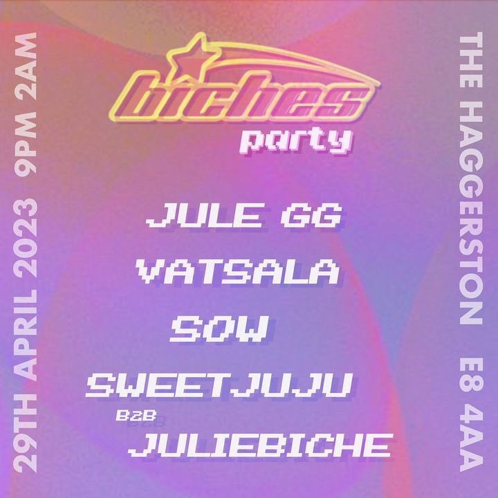 Catch me in 🇬🇧 London 🇬🇧 this Saturday alongside juliebiche, sow, vatsala and jule gg at <a href="/TheHaggerston/">The Haggerston</a> 💟