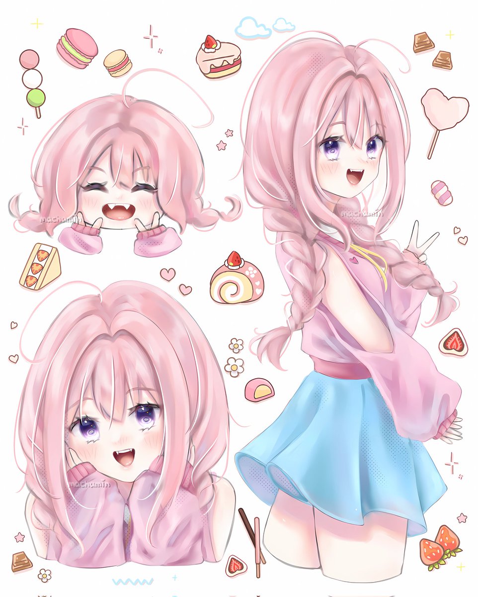 Machamitz44's tweet photo. 𝗢𝗰- 𝗖𝗮𝗻𝗱𝗲𝗹𝘆𝗻🍡⋆｡ﾟ
oc reff lesgoo😼 change her out fit again cuz why not💁‍♀️
Hope u like it♡~⁠♪
☁︎☁︎☁︎
#ArtistOfIndonesia #digitaldrawing  #characterdesign #イラスト #oc
#sweets #desserts #pinkgirl https://t.co/7E9GdU1f25