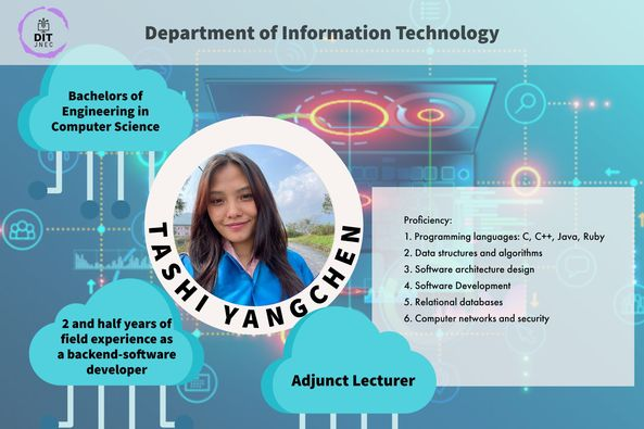 DIT_JNEC's tweet photo. The Department of Information Technology-JNEC, Jigme Namgyel Engineering College would like to welcome our two energetic and promising adjunct faculty. https://t.co/UiUy2cmU1y