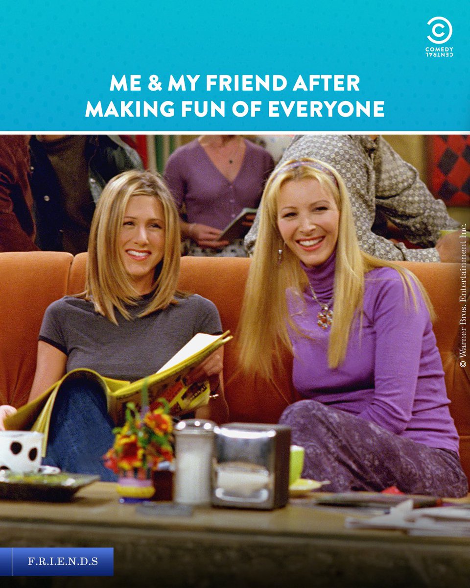 ComedyCentralIn's tweet photo. Maybe we should become stand-up comedians? ๐คญ
Catch #Friends S1-10, Mon-Fri at 11:30 PM only on #ComedyCentral.
#FriendsTV #FriendsOnComedyCentral #ComedyCentralIndia #FriendsMemes
#Chandler #ChandlerBing #Friend #FriendMeme #MakingFun #Monica #MonicaGeller https://t.co/1j1neZrgzS