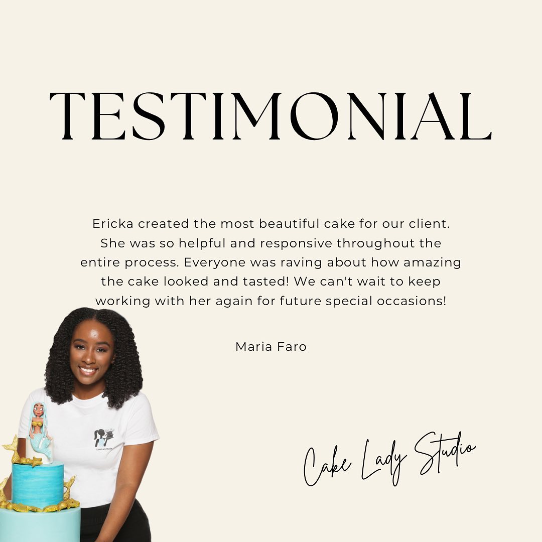 CakeLadyStudio's tweet photo. Happy Testimonial Tuesday! I'm so grateful for all the amazing clients I've had the pleasure of working with. Here's a wonderful review from one of my satisfied customers. 

If you're looking for a custom cake that will impress your guests and leave them wanting more, look no fur https://t.co/thOx8rSaZ5