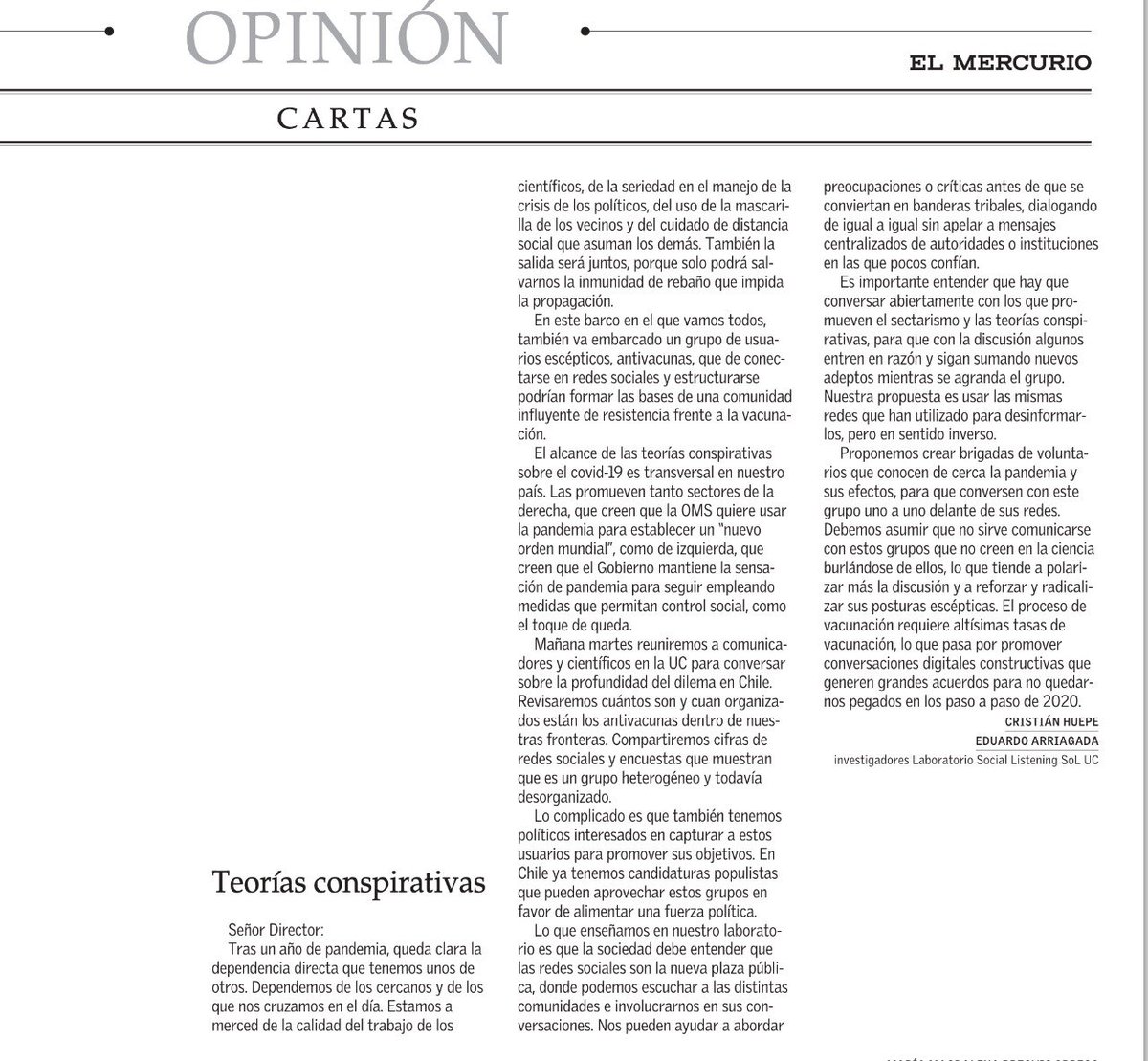 earriagada's tweet photo. El 2021, tras realizar como @sol_uc_lab escuchas sobre pandemia y vacunas, alertamos de la falta de conversaciones en estas redes con aquellos q reproducían desinformaciones q inhibían la vacunación Hoy con el equipo de @inmunologiae presentamos un #Fonis para formar voluntarios. https://t.co/058KtwbKo2