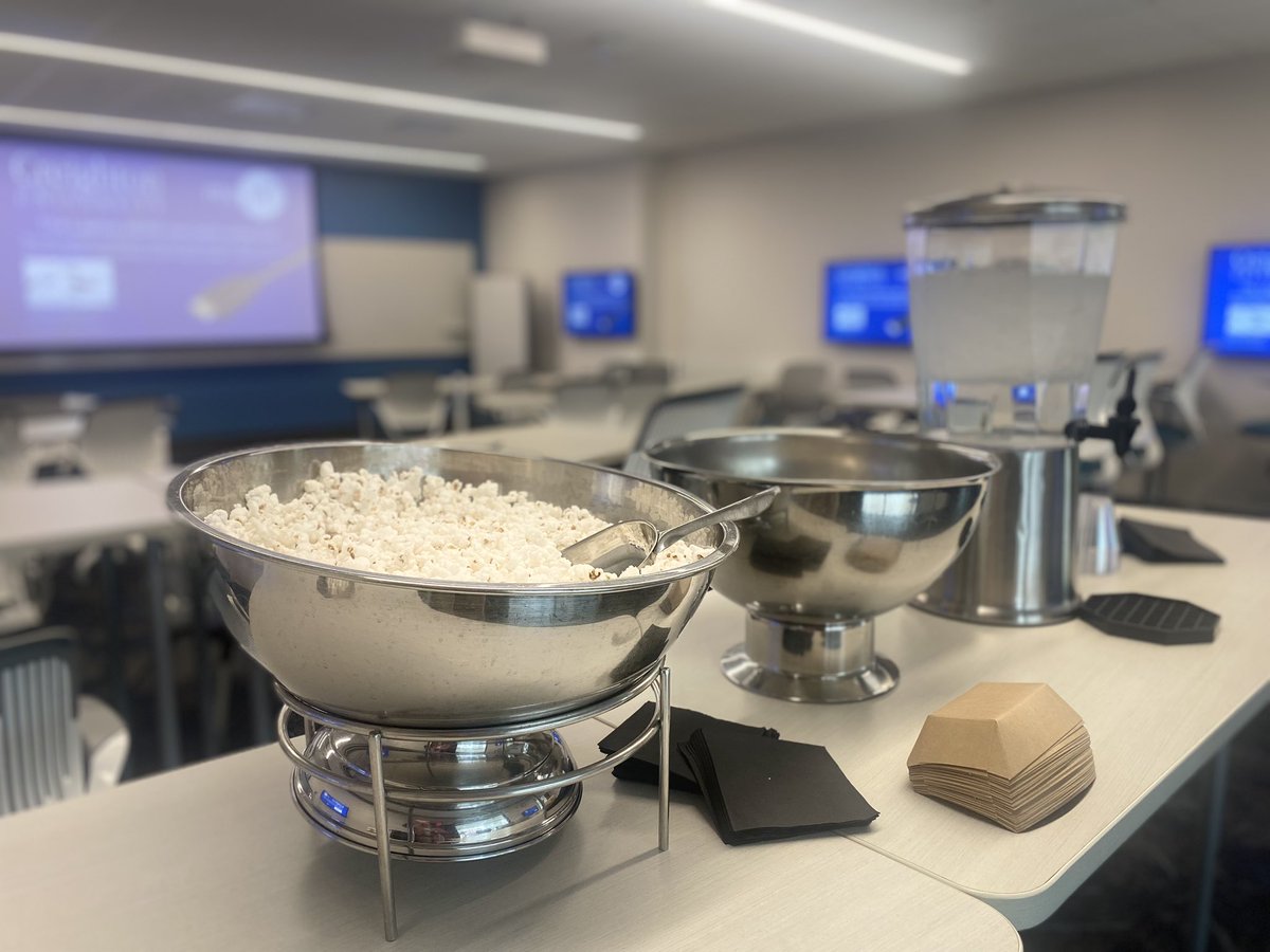 DrJDMarshall's tweet photo. It’s a good thing I ordered popcorn for class, because the students put on a show with their #leadership presentations! https://t.co/X2mCE1eIcK
