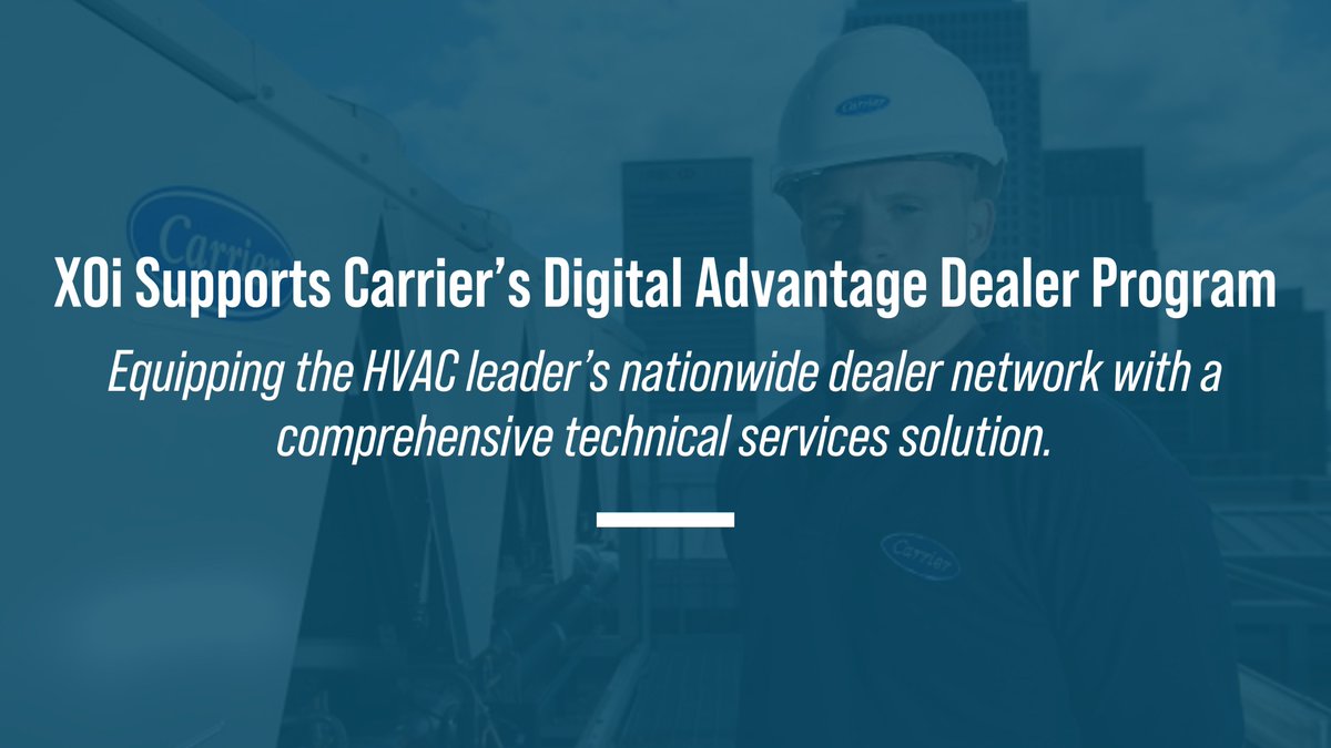 XOiTechnologies's tweet photo. JUST ANNOUNCED: XOi's enhanced collaboration with @carrier, supporting the Carrier Digital Advantage by empowering service teams with data insights and virtual support tools for each step in resolving service requests. https://t.co/bnwzA5aXlq https://t.co/MQhbsRJcux