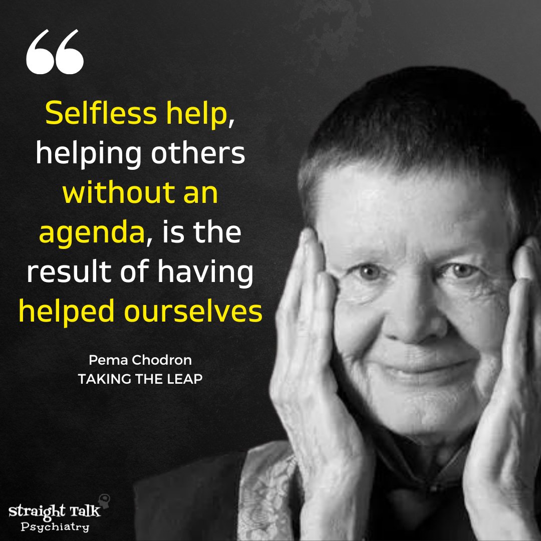 DrAlyWood's tweet photo. Helping others without an agenda can be one of the most fulfilling things we can do. By tapping into our sense of compassion and connection, we can create a more positive and loving world. 

Book link https://t.co/BV1GTExsnW

#SelflessHelp #Compassion #Connection #PemaChodron https://t.co/ammSPPeUpf