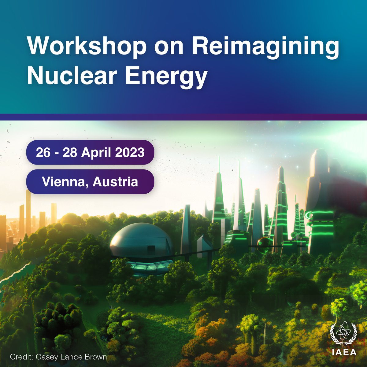 📢 This week, the Workshop on Reimagining #NuclearEnergy is being held 🗓️ 26 – 28 April at the @IAEAorg in Vienna, 🇦🇹.

It’s time to re-think nuclear together! 💡 

#PoweredByNuclear #Goal7 @IAEANE