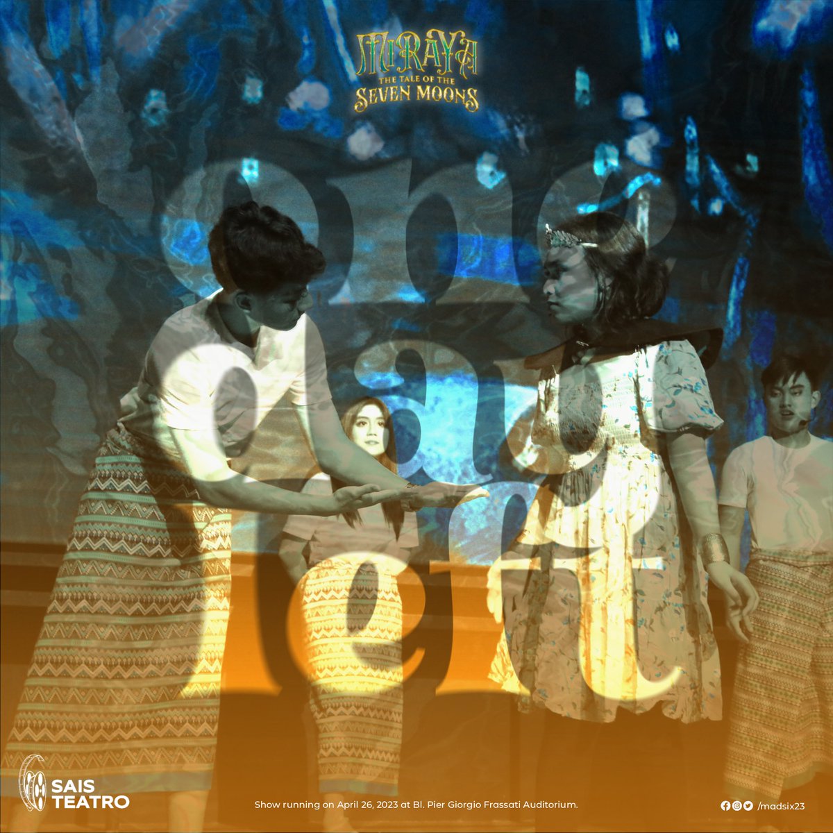 madsix23's tweet photo. ONE DAY TO GO!🔮✨

Get ready to join the Dinawagan Festival 🪅 in MIRAYA: The Tale of the Seven Moons as presented by SAIS TEATRO on April 26, 2023 at the 21st floor of the Blessed Pier Giorgio Frassati Auditorium.

3PM - Open House https://t.co/CbSbtPmuRw