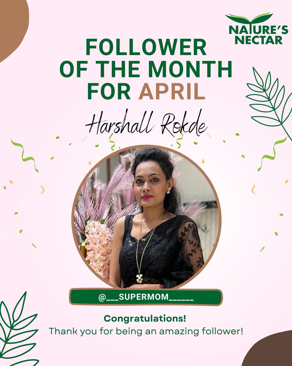 NaturesNectarIN's tweet photo. We’re happy to announce our Follower of the Month @harshallrokde ! 🎉🤗
Your engagement and activity on our social media accounts has not gone unnoticed, and we couldn't be more grateful for your support.
Thank you for being part of our community! ❤️
#FollowerOfTheMonth https://t.co/atQKBTGkFu