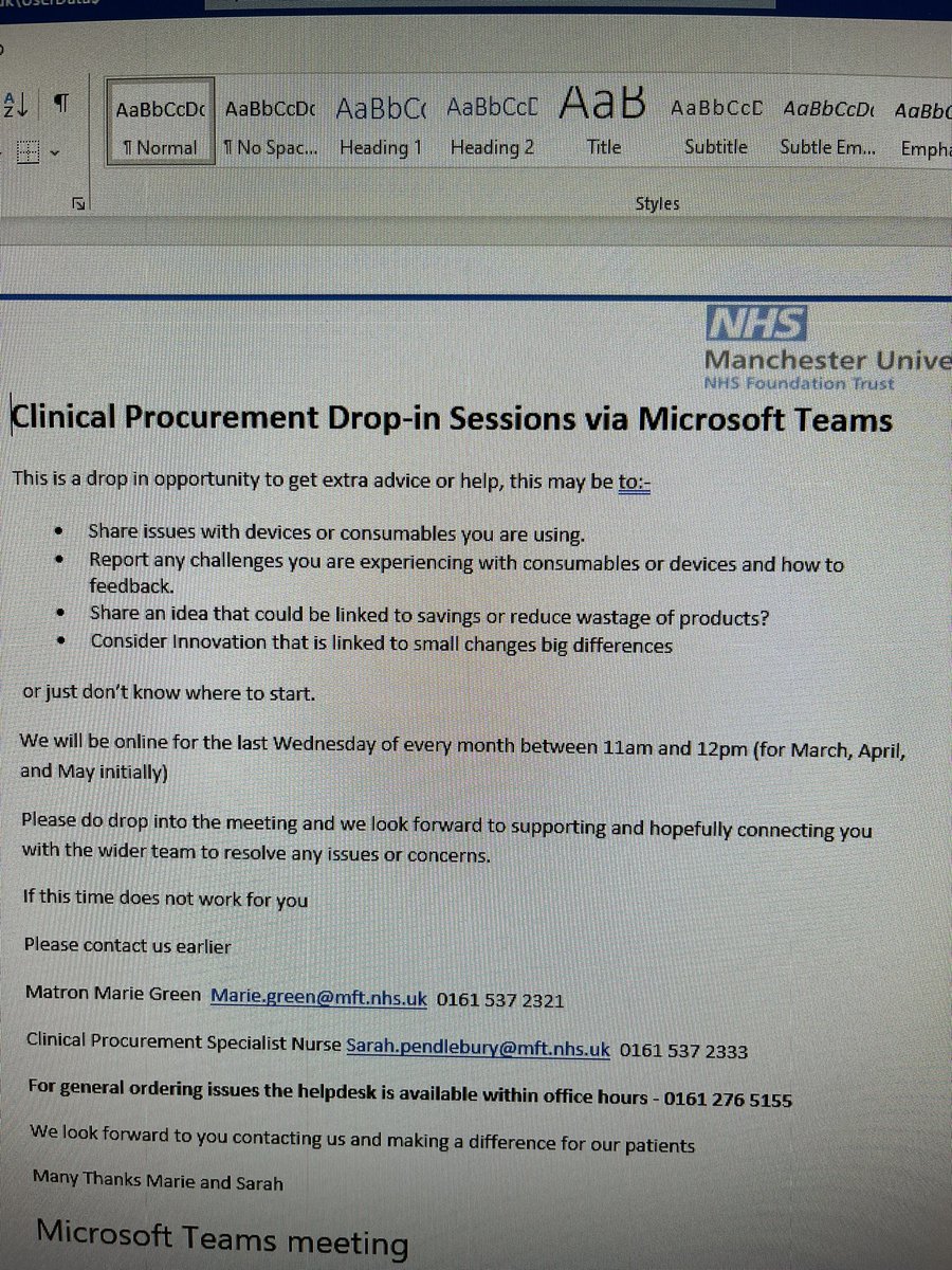 Clinical procurement Matron@MFT tweet media
