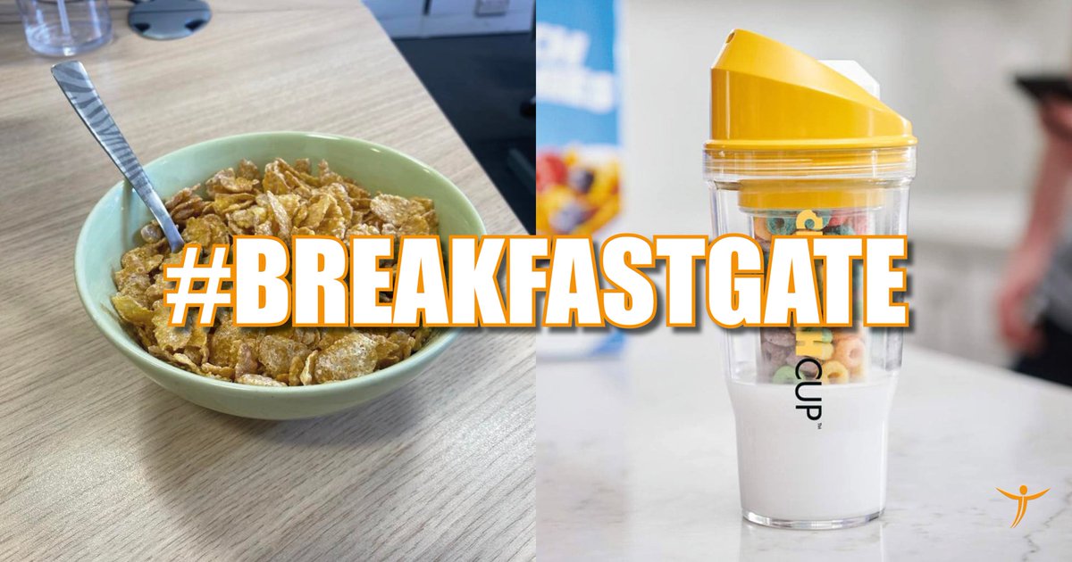 MajorRec1's tweet photo. This morning was 'Breakfastgate' in the Oldham office, with Tom having dry cereal and Paul bringing out @thecrunchcup. This led to so many questions!
๐ฅฃ Why aren't you having milk?
๐ฅฃ What the heck is a crunch cup?
๐ฅฃ Why are you using a spoon with no milk?
#breakfastgate https://t.co/LnBKRTZfoj