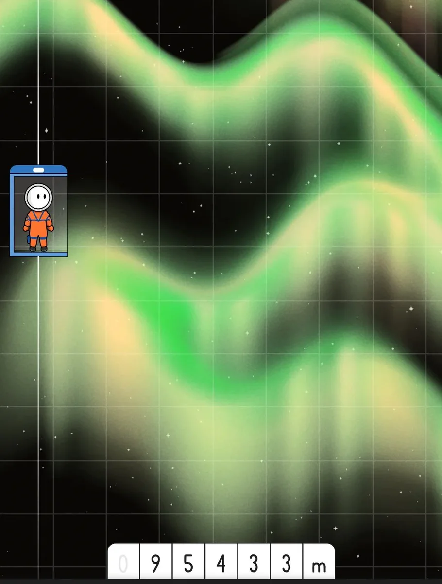 a screenshot of the app showing a dark sky with stars and aurora